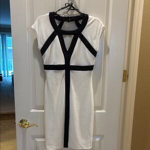 Elegant BISOU BISOU  Black and White Women's Dress